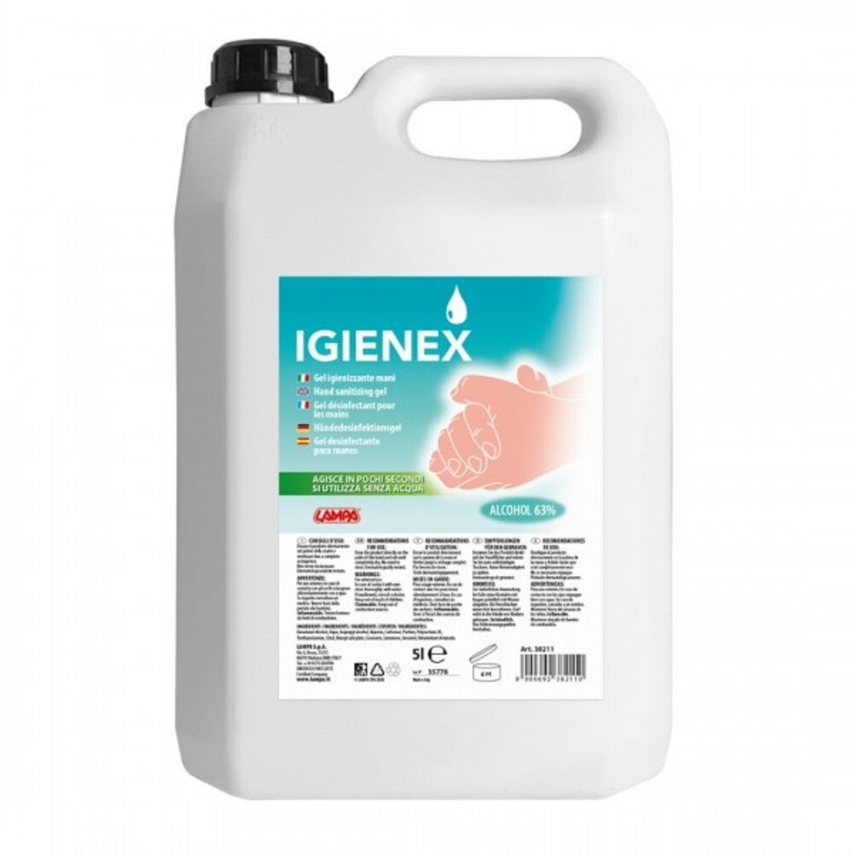 ΑΝΤΙΣΗΠΤΙΚΟ ΤΖΕΛ ΧΕΡΙΩΝ IGIENEX ΜΠΕΤΟΝΙ 5L