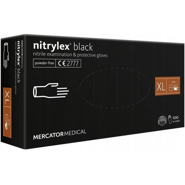 ΓΑΝΤΙΑ ΝΙΤΡΙΛΙΟΥ MERCATOR NITRYLEX BASIC ΣΕ ΜΑΥΡΟ ΧΡΩΜΑ ΧLARGE (ΧL) AMIO - 100 Τεμ.