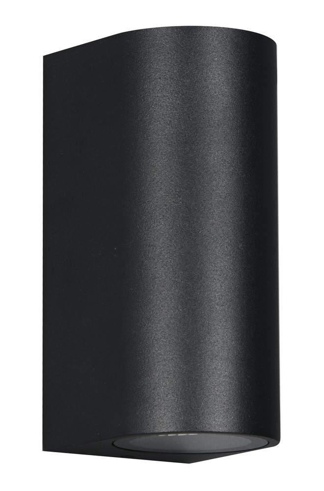 POWERTECH φωτιστικό τοίχου HLL-0188 για 2x GU10 λάμπες, μεταλλικό, IP65, μαύρο