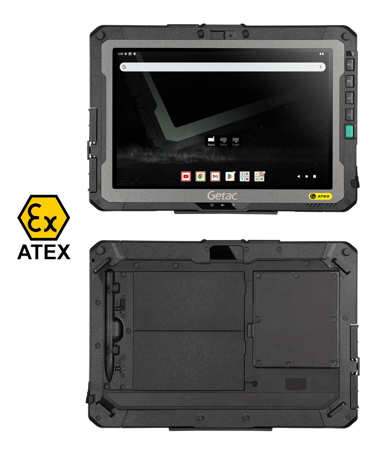 GETAC tablet ZX10-EX, 10.1", 4/64GB, 4G, 9980mAh, IP66/MIL-STD-810H/ATEX/IECEx, Android 13, μαύρο