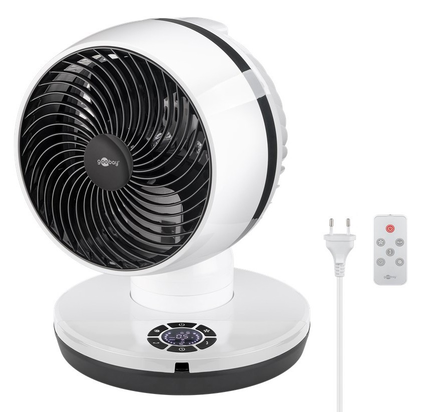 GOOBAY ανεμιστήρας δαπέδου 59515 με χειριστήριο, 23cm, 70W, λευκός