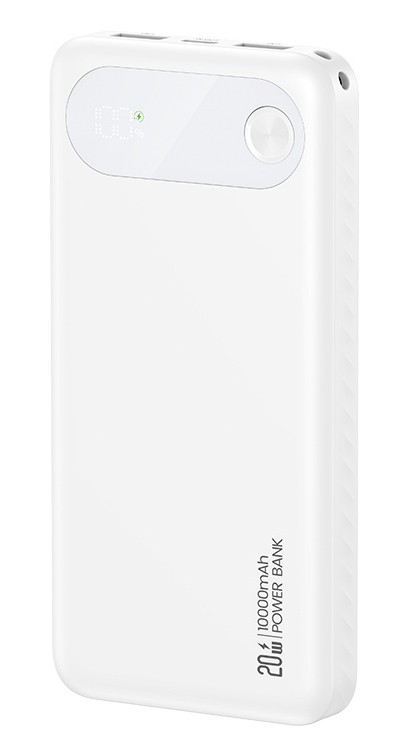 USAMS power bank CD249 με οθόνη, 3x θύρες εξόδου, 10000mAh, PD20W, λευκό
