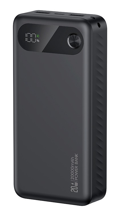 USAMS power bank CD251 με οθόνη, 3x θύρες εξόδου, 20000mAh, PD20W, μαύρο