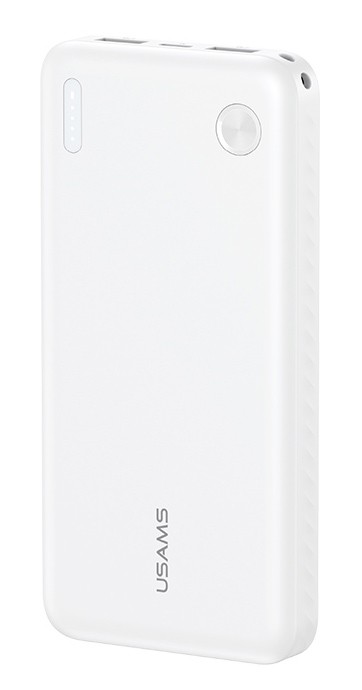 USAMS power bank CD253, 2x θύρες εξόδου, 10000mAh, 10W, λευκό