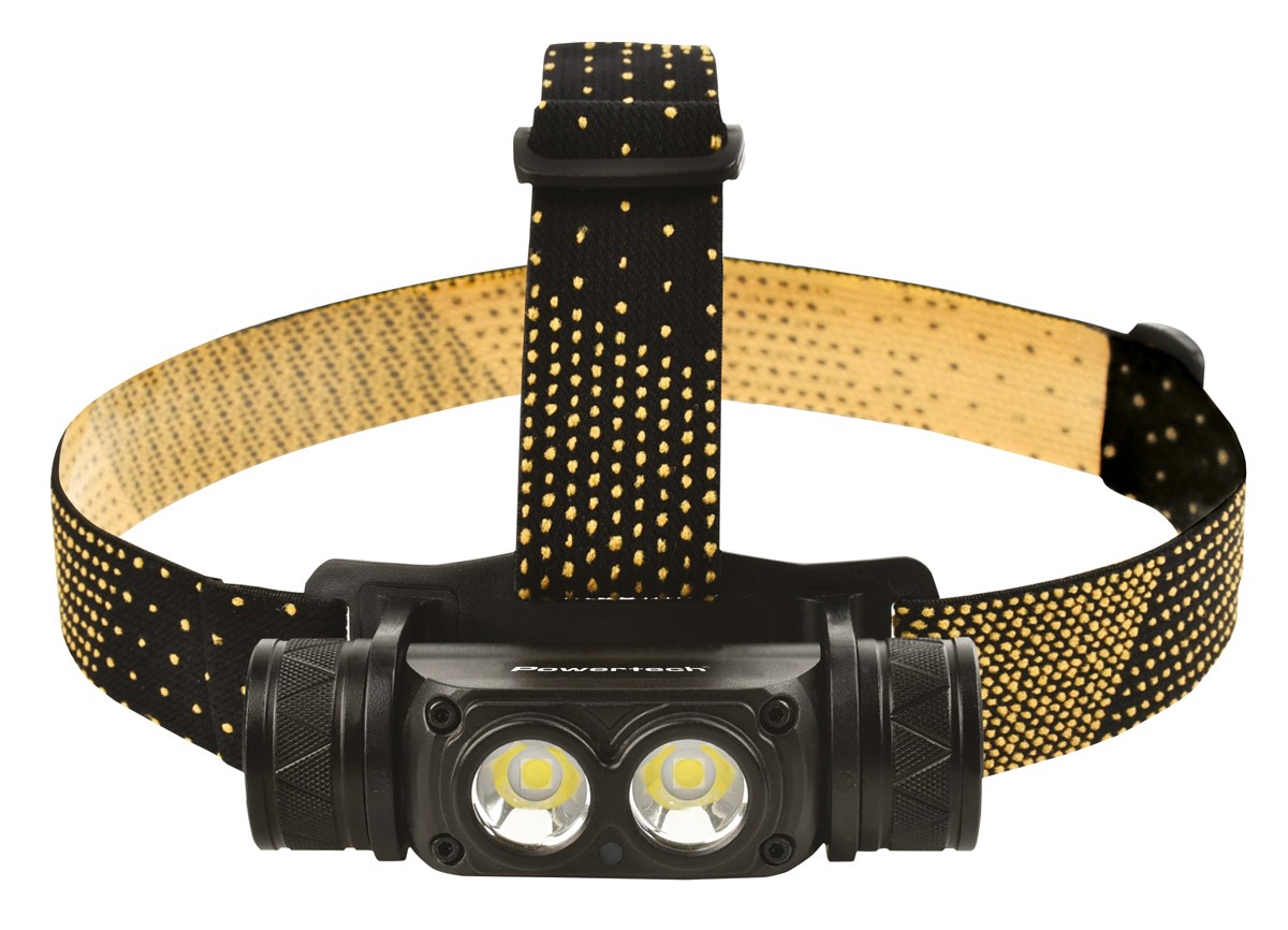 POWERTECH LED φακός κεφαλής PT-1549, επαναφορτιζόμενος, 1000lm, IP44, μαύρος