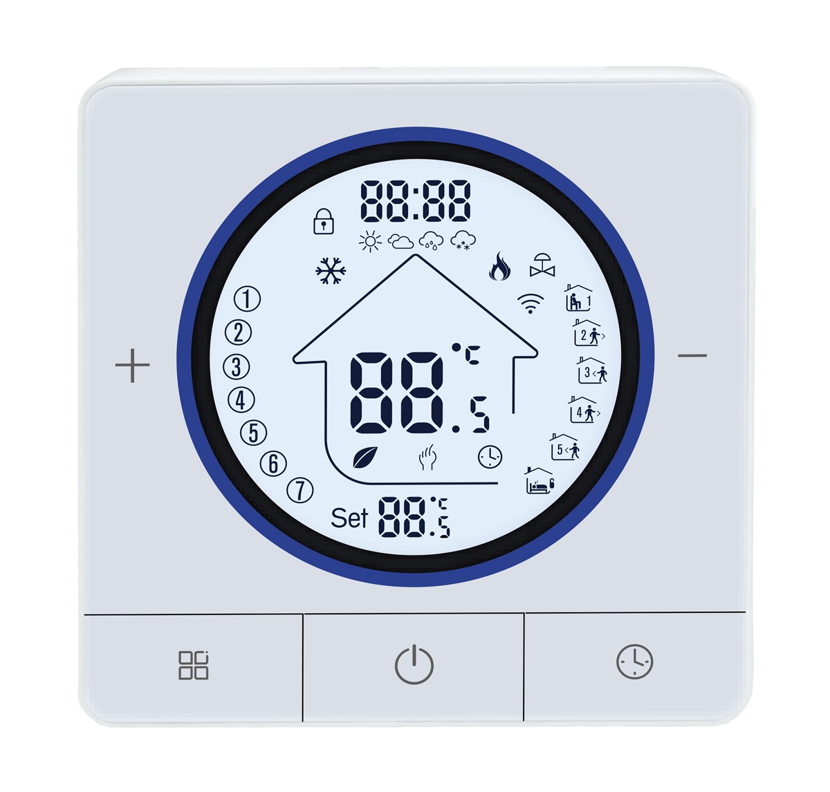 Smart θερμοστάτης αερίου BHT-800WM-GCLW, WiFi, επιτοίχιος, λευκός