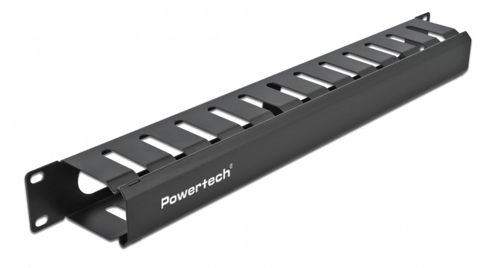 POWERTECH cable management NETW-0047 για rack 19"/1U, μεταλλικό, μαύρο