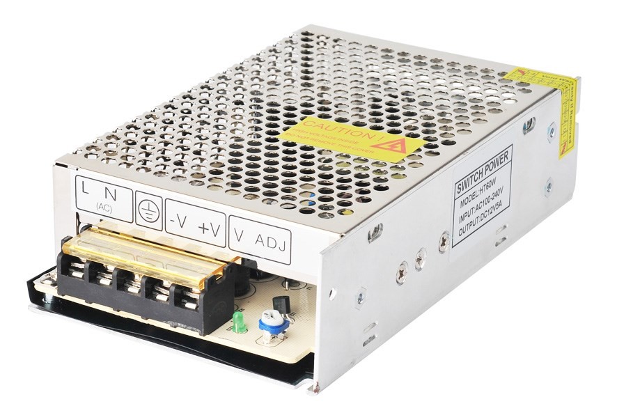 POWERTECH τροφοδοτικό HT-60W, 12V 5A 60W, μη αδιάβροχο