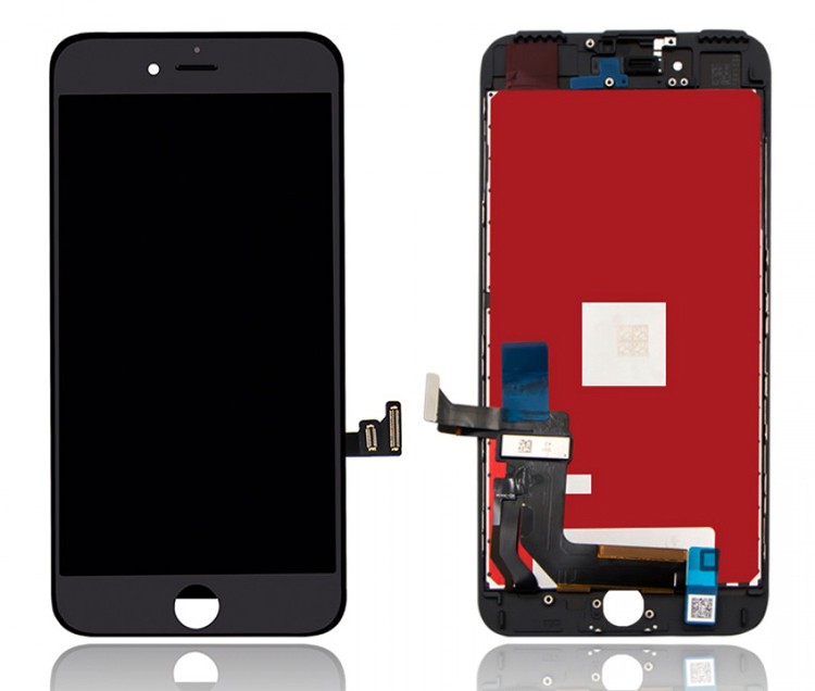 TW INCELL LCD για iPhone 7 Plus, camera-sensor ring, earmesh, μαύρη