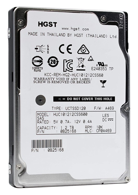 HGST used SAS HDD HUC101212CSS600, 1.2TB, 10K RPM, 6Gb/s, 2.5"