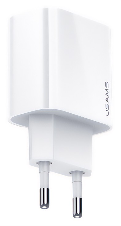 USAMS φορτιστής τοίχου US-CC118, 1x type-C, PD3.0 20W 3A, λευκός