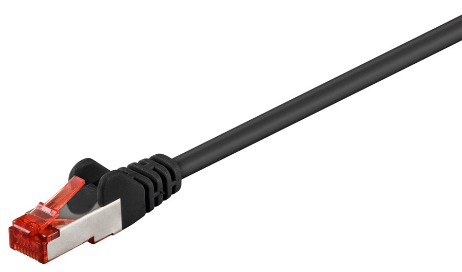 GOOBAY καλώδιο δικτύου 95478, CAT 6 S/FTP (PiMF), CCA, 1m, μαύρο