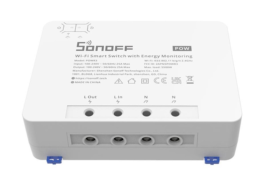 SONOFF smart διακόπτης παρακολούθησης ισχύος POWR3, WiFi, 25A, λευκός