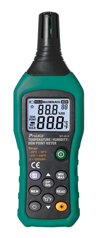 PROSKIT ψηφιακό θερμόμετρο & υγρασιόμετρο MT-4616, -20~60 °C, 0~100% RH