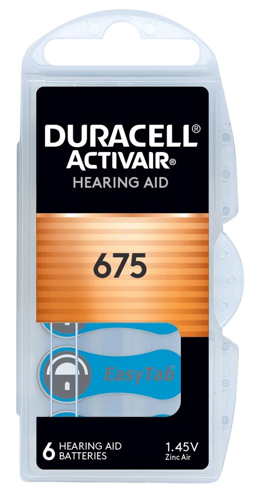 DURACELL μπαταρίες ακουστικών βαρηκοΐας Activair 675, 1.45V, 6τμχ