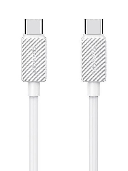 USAMS καλώδιο USB-C σε USB-C US-SJ691, 60W, 480Mbps, 1m, λευκό