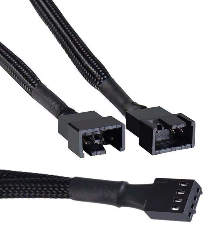POWERTECH καλώδιο 4-pin pwm σε 2x 4-pin pwm CAB-W048, 0.15m, μαύρο