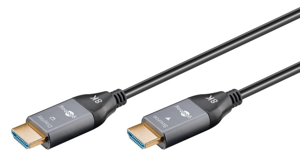 GOOBAY καλώδιο HDMI 2.1 65558 με Ethernet, AOC, 8K/60Hz, 48 Gbps, 10m, μαύρο