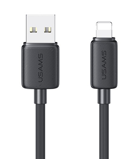 USAMS καλώδιο Lightning σε USB US-SJ689, 2.4A, 480Mbps, 1m, μαύρο