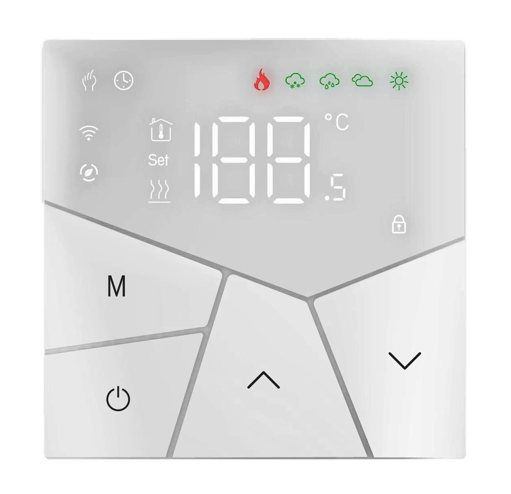 Smart θερμοστάτης πετρελαίου BHT-15GBLW, WiFi, χωνευτός, λευκός