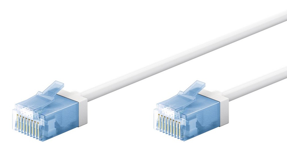 GOOBAY καλώδιο δικτύου 74287, CAT 6A U/UTP, ultra slim, copper, 500MHz, 2m, λευκό