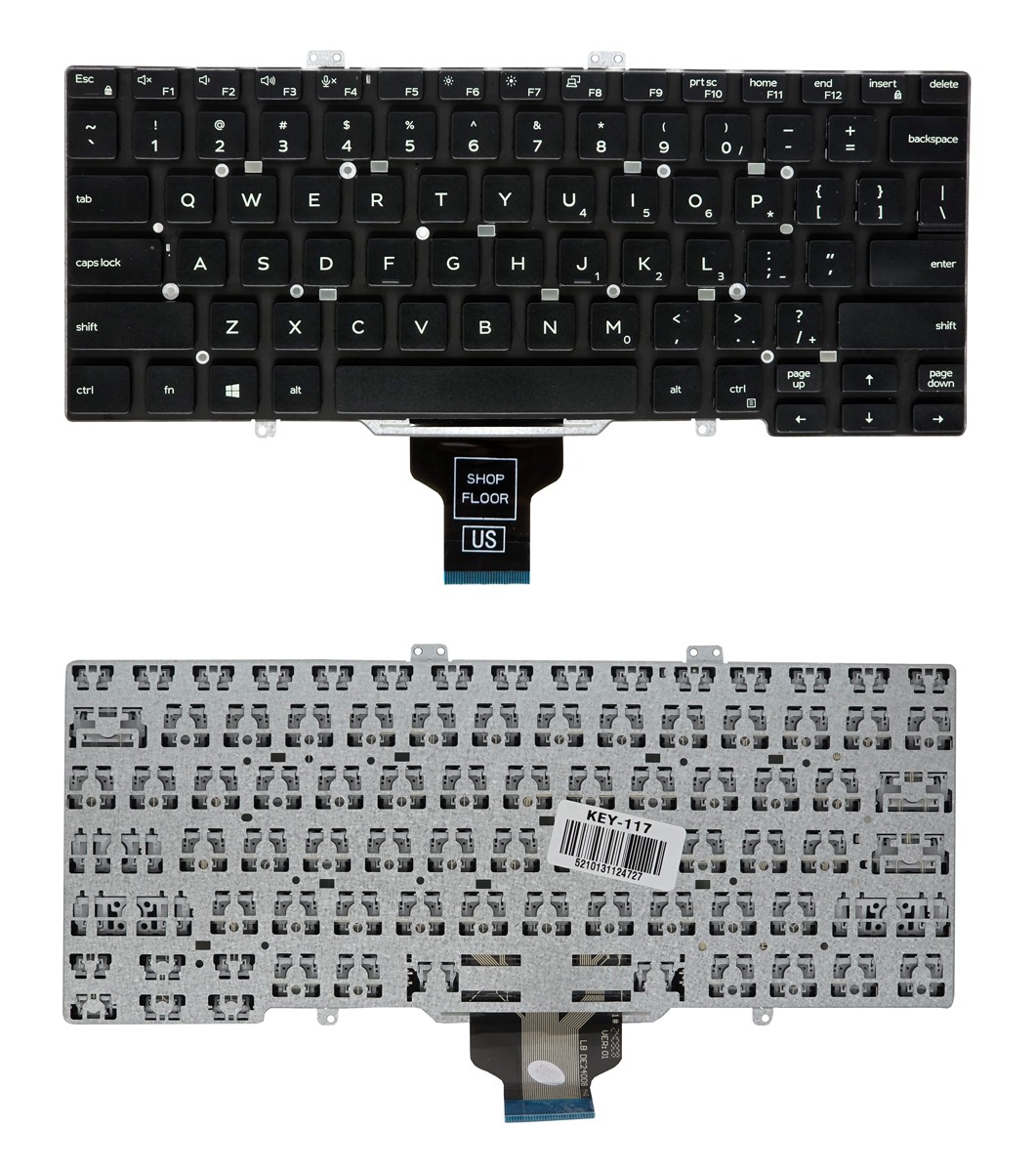 Πληκτρολόγιο για Dell Latitude 5400/5401/5411/5410/7400 KEY-117, US, μαύρο