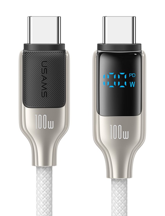 USAMS καλώδιο USB-C SJ742, 100W, 480Mbps, 1.2m, λευκό