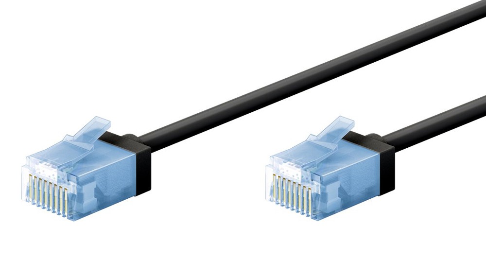 GOOBAY καλώδιο δικτύου 74239, CAT 6A U/UTP, ultra slim, copper, 500MHz, 5m, μαύρο