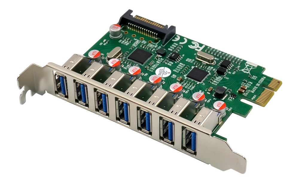 POWERTECH κάρτα επέκτασης PCIe σε 7x USB ST69, 5Gbps, VL805 & VL812