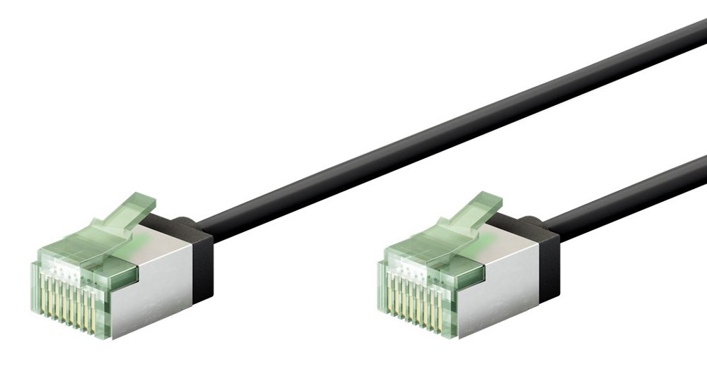 GOOBAY καλώδιο δικτύου 74350, CAT 8.1 U/FTP, ultra slim, copper, 2000MHz, 0.15m, μαύρο