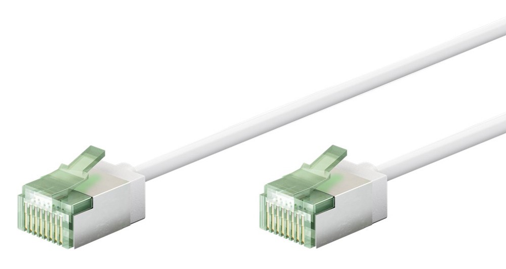 GOOBAY καλώδιο δικτύου 74357, CAT 8.1 U/FTP, ultra slim, copper, 2000MHz, 0.15m, λευκό
