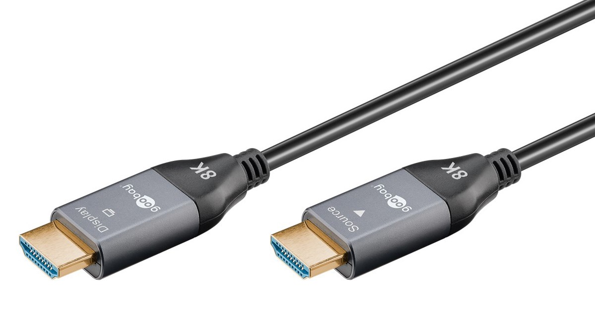 GOOBAY καλώδιο HDMI 2.1 76274 με Ethernet, AOC, 8K/60Hz, 48 Gbps, 10m, μαύρο