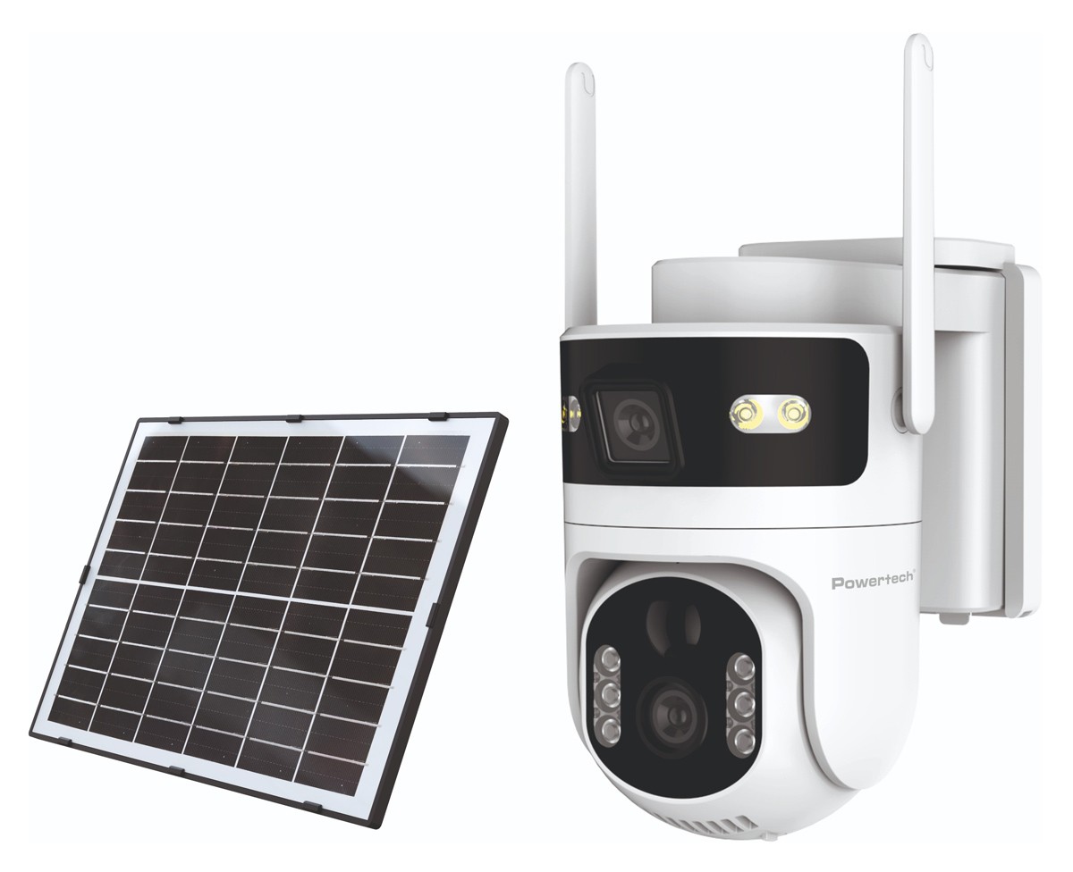 POWERTECH smart ηλιακή κάμερα PT-1547, dual lens, 4MP, 4G, PTZ, SD, IP65