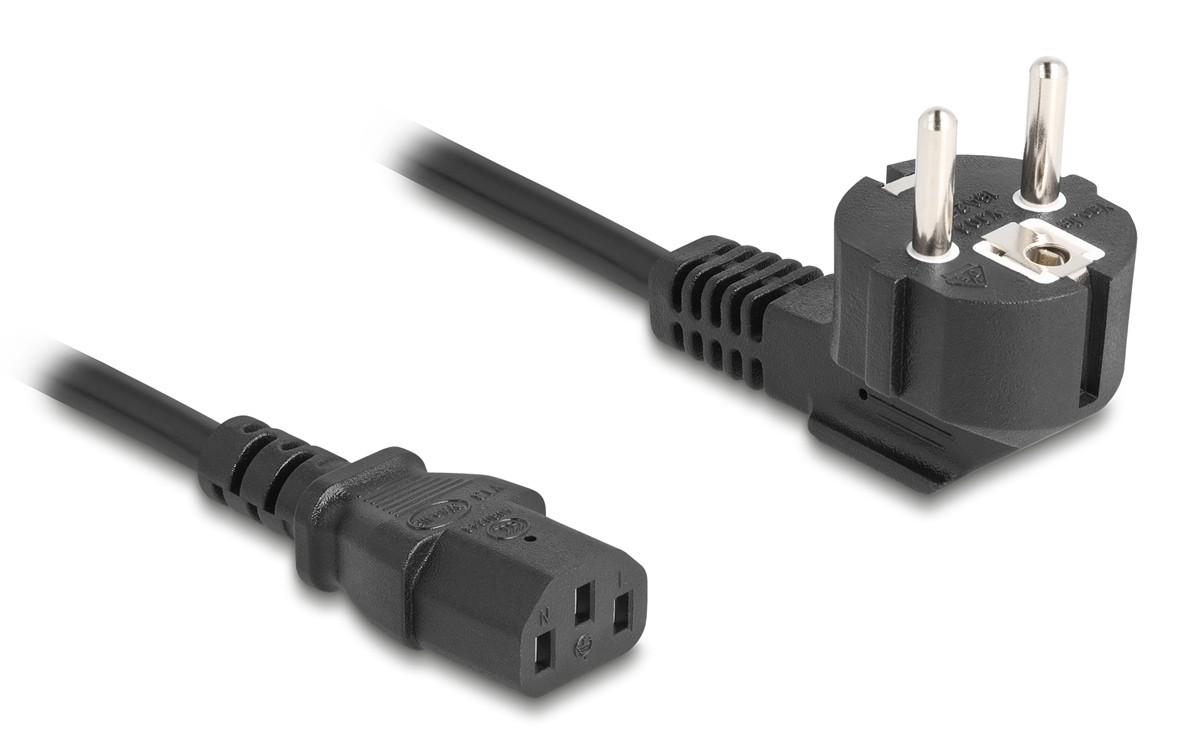 DELOCK καλώδιο τροφοδοσίας 81299, 3x 0.75mm², 1m, μαύρο