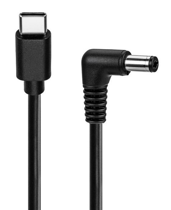 POWERTECH καλώδιο τροφοδοσίας USB-C σε DC CAB-UC095, 5.5x2.5mm, 0.5m, μαύρο