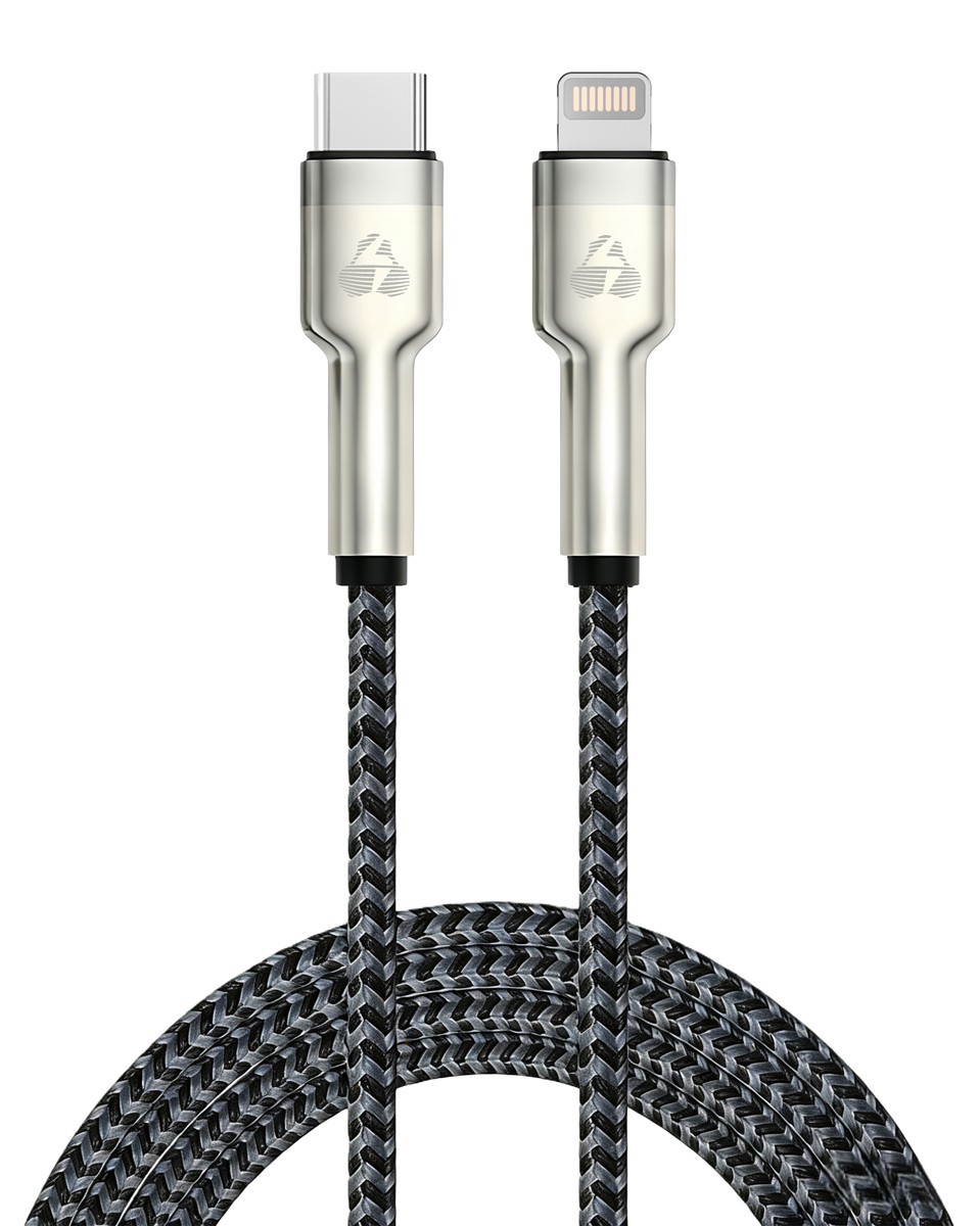 POWERTECH καλώδιο Lightning σε USB-C PTR-0200, PD 27W, 480Mbps, 1m, μαύρο/γκρι