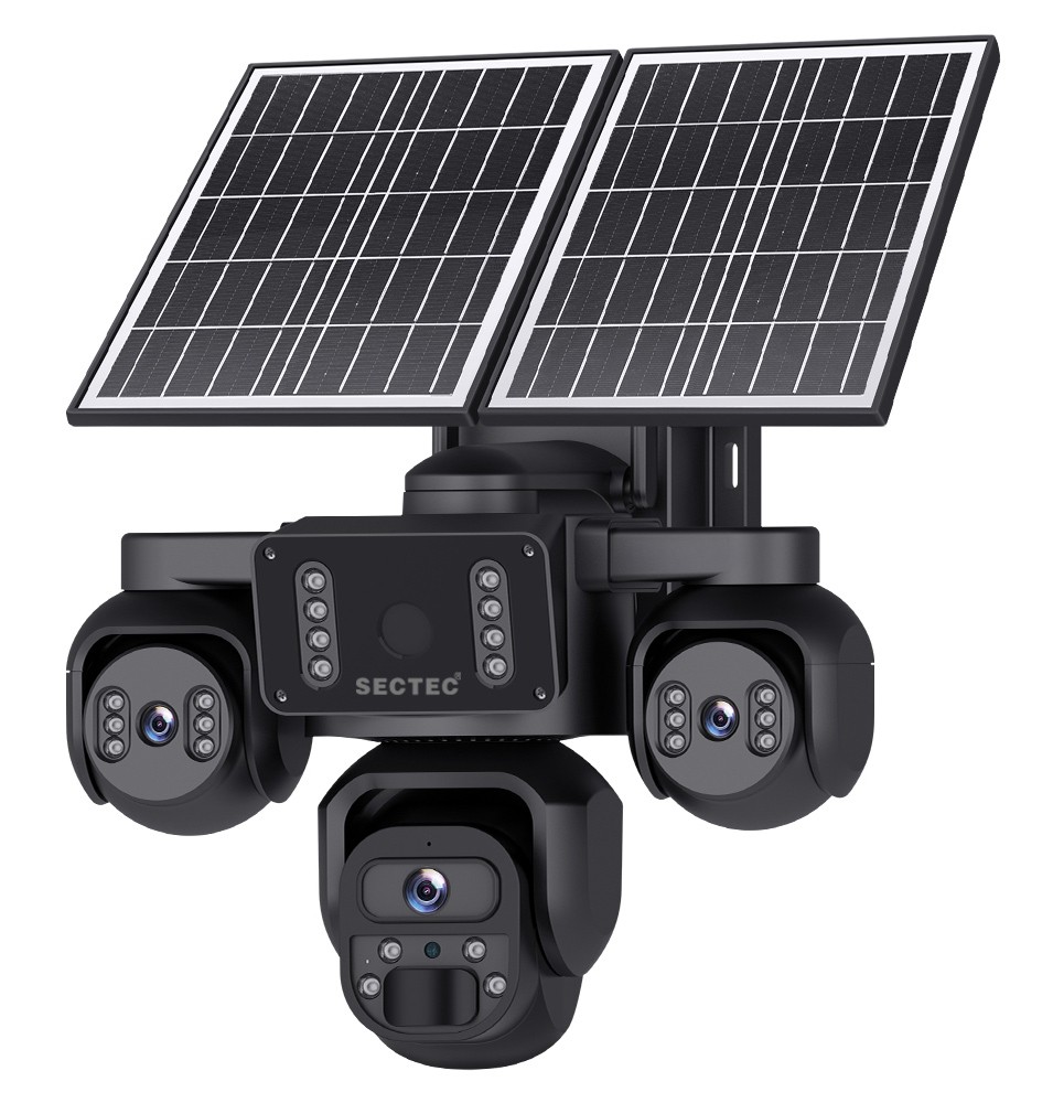 SECTEC smart ηλιακή κάμερα ST-523-9MAOV-4G-EU, triple lens, 3MP, 4G, SD, PTZ, IP66
