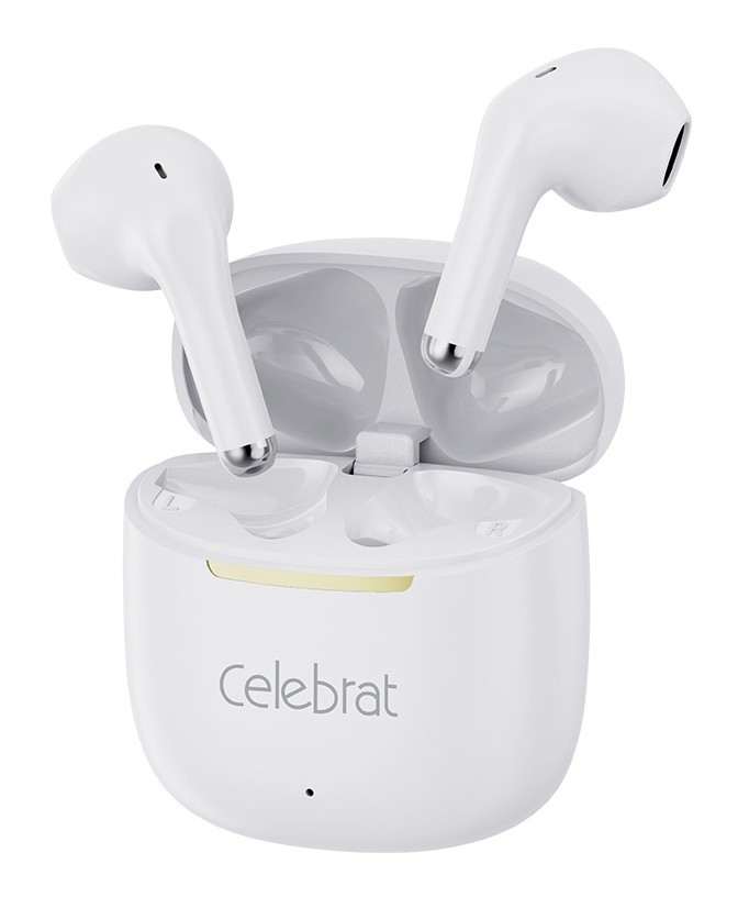 CELEBRAT earphones με θήκη φόρτισης W79, True Wireless, 13mm, 30/300mAh, λευκά
