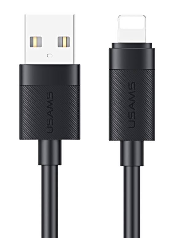USAMS καλώδιο Lightning σε USB SJ778, 2.4A, 480Mbps, 1m, μαύρο