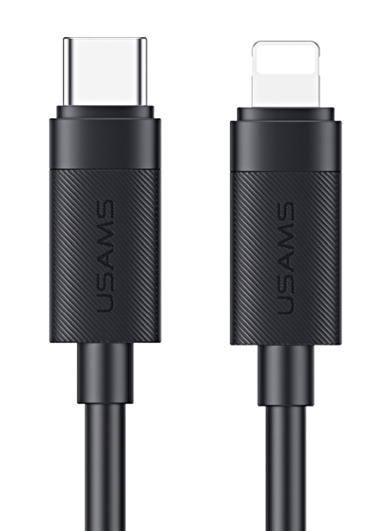 USAMS καλώδιο Lightning σε USB-C SJ781, 30W, 480Mbps, 1m, μαύρο