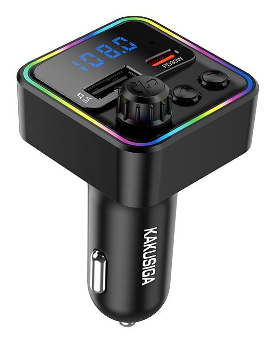 KAKUSIGA FM transmitter & φορτιστής KSC-1982, USB/USB-C, 55W, Bluetooth, μαύρο