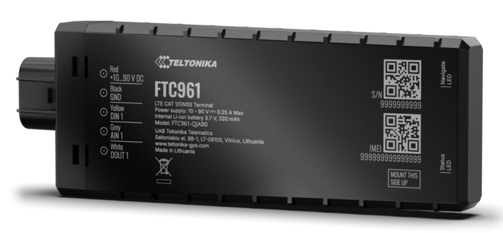 TELTONIKA GPS tracker οχημάτων FTC961, 4G LTE/GSM/GPRS/GNSS, IP69K, 10-90V