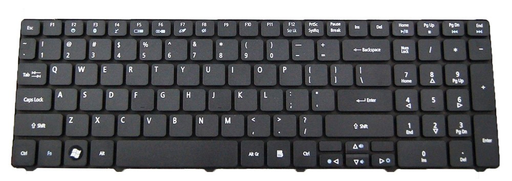 Πληκτρολόγιο για Acer Aspire 5734Z-4725, US, μαύρο