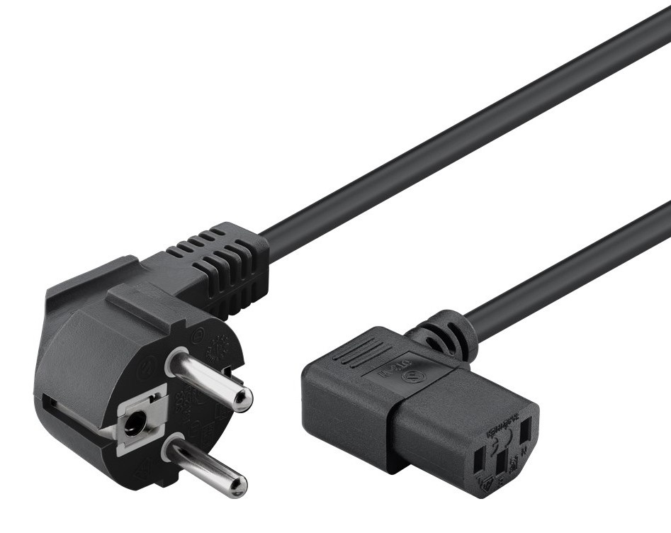 POWERTECH καλώδιο τροφοδοσίας για Η/Υ CAB-P015, 90°, 3 Pin, 1.5m, μαύρο