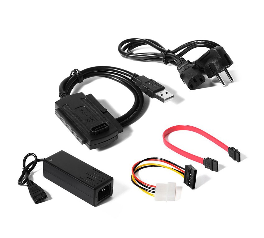 POWERTECH Converter USB 2.0 σε IDE & SATA CAB-U122, με τροφοδοσία, 0.8m