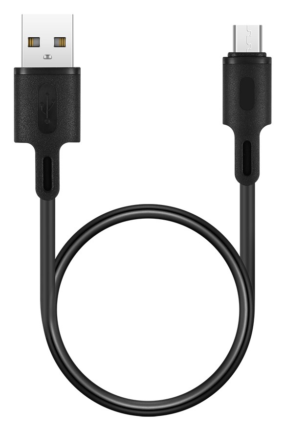 ROCKROSE καλώδιο USB σε Micro USB Beta AM Mini, 2.4A, 30cm, μαύρο