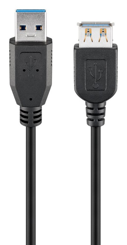 GOOBAY καλώδιο USB 3.0 σε USB (F) 95726, copper, 5m, μαύρο