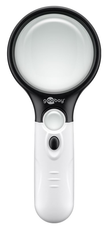 GOOBAY μεγεθυντικός φακός χειρός 41255 με φωτισμό LED, 1.75x & 12.25x