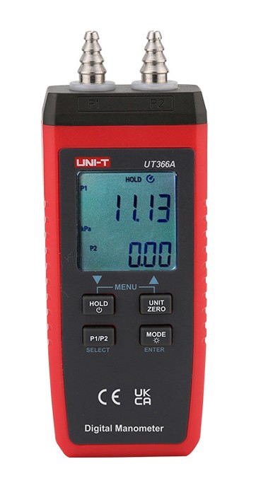 UNI-T ψηφιακό μανόμετρο UT366A, ανεξάρτητη μέτρηση PI/P2