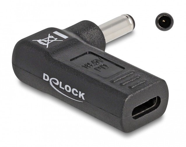 DELOCK αντάπτορας τροφοδοσίας laptop 60007, USB-C σε Dell 4.5x3mm, μαύρος